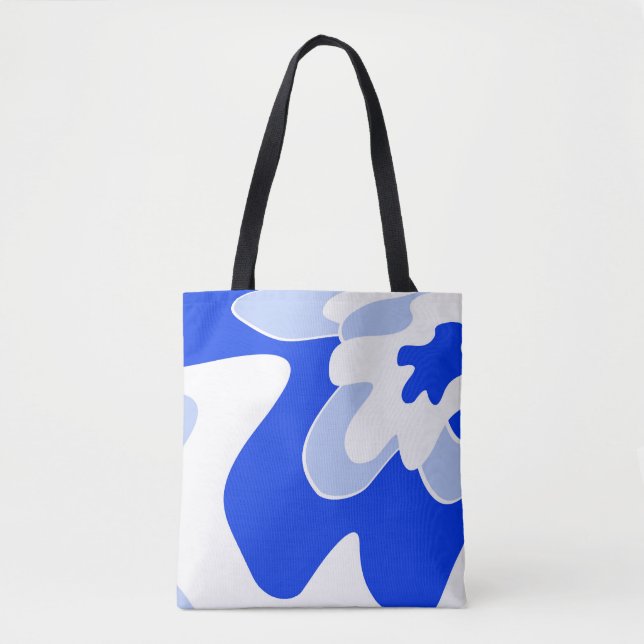 Bolsa Tote Abstrato padrão - azul (Frente)