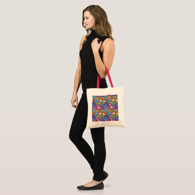 Bolsa Tote Abstrato padrão design 1202 - Tote Bag (Frente (modelo))