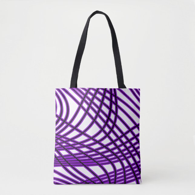 Bolsa Tote Abstrato padrão - roxo (Frente)