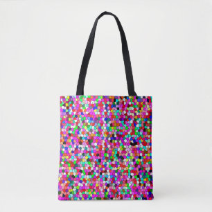 Bolsa Tote abstrato, papel de parede colorido mosaico, geomet