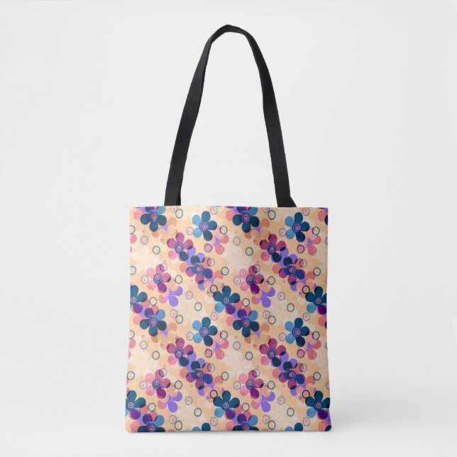 Bolsa Tote Abstrato para crianças flores bonitinhas de desenh (Frente)