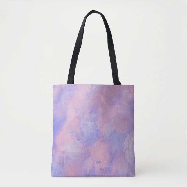 Bolsa Tote Abstrato Pastel cor-de-rosa e azul (Frente)