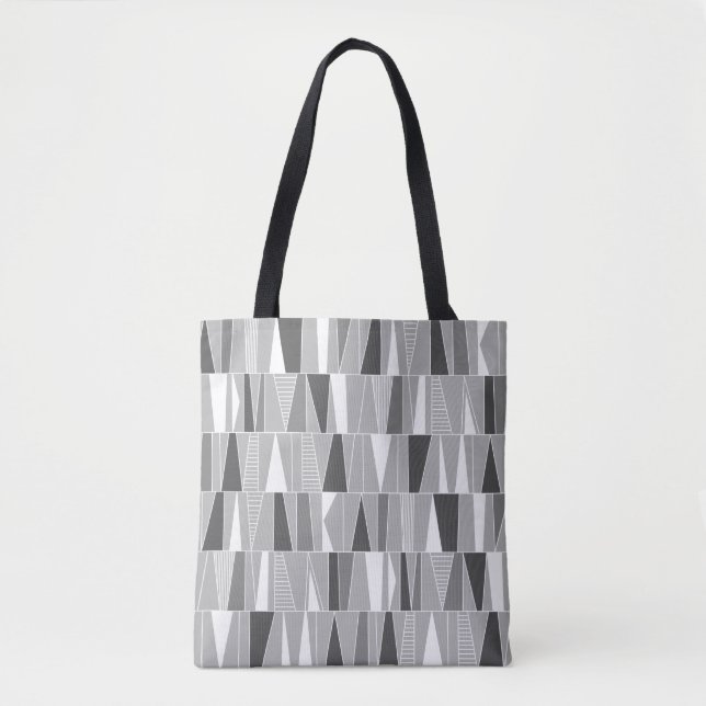 Bolsa Tote Abstrato Pattern 070721 - Shades of Cinza (Frente)