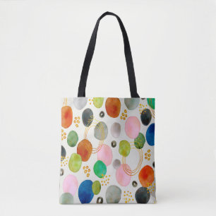 Bolsa Tote Abstrato Pebble Dourado Glitter Art