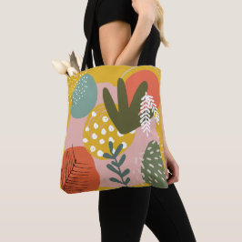 Bolsa Tote Abstrato personalizado Amarelo rosa colorido