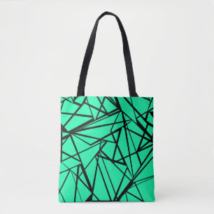 Bolsa Tote Abstrato preto de turquesa