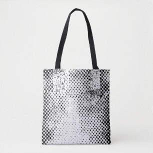 Bolsa Tote Abstrato preto e branco fundo de colheita. Monoc
