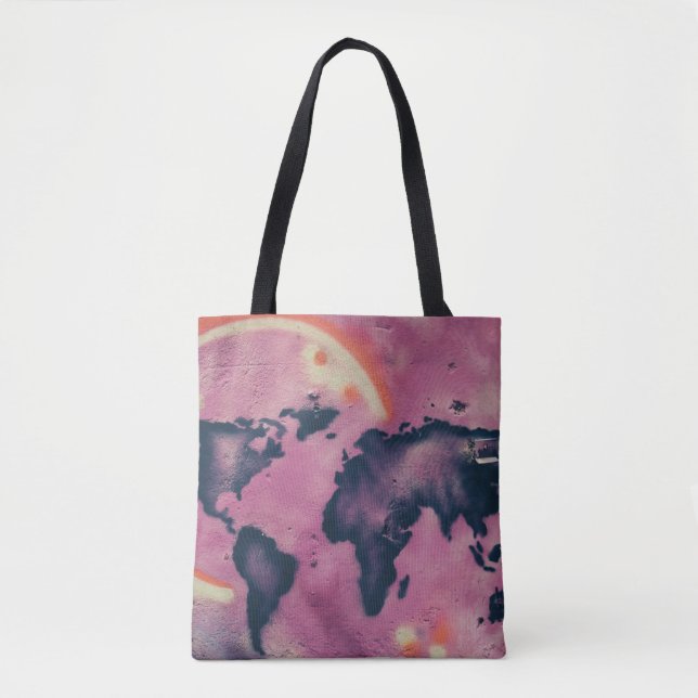 Bolsa Tote Abstrato preto e rosa (Frente)