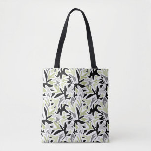 Bolsa Tote Abstrato, Preto e Verde, Juventude, Moderno, Criat