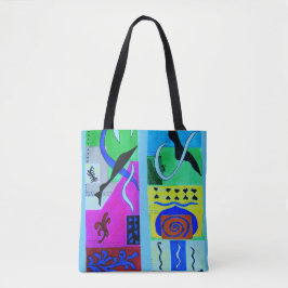 Bolsa Tote Abstrato preto moderno azul С geométrico