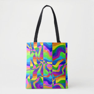 Bolsa Tote Abstrato Rainbow Neon maluco