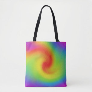 Bolsa Tote Abstrato Rainbow Swirl Trabalho de arte