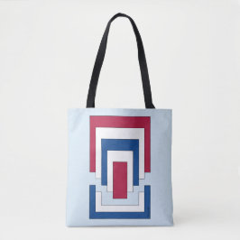 Bolsa Tote Abstrato retângulo em vermelho, branco e azul