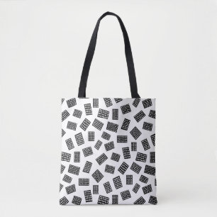 Bolsa Tote Abstrato Retângulos 081122 - Preto sobre branco