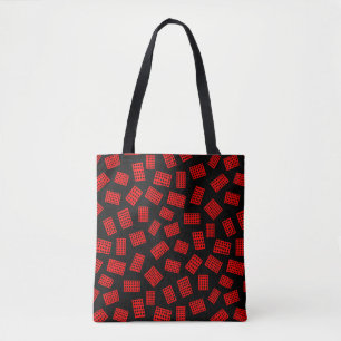 Bolsa Tote Abstrato Retângulos 081122 - Vermelho em preto
