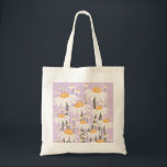 Bolsa Tote Abstrato Retro Daisies do Flower Market Amsterdam<br><div class="desc">Mercado das flores Amesterdã: arte floral - impressão de flores - lilás pastel/lavanda - margaridas retrorreflectoras.</div>