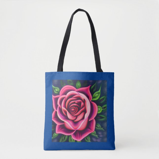 Bolsa Tote Abstrato Romântico Rosa Bloom (Frente)