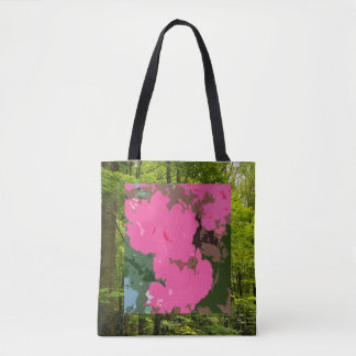 Bolsa Tote Abstrato rosa escuro na floresta