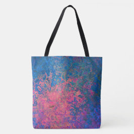 Bolsa Tote Abstrato, Rosa, Púrpura e Azul, Tinta Álcool