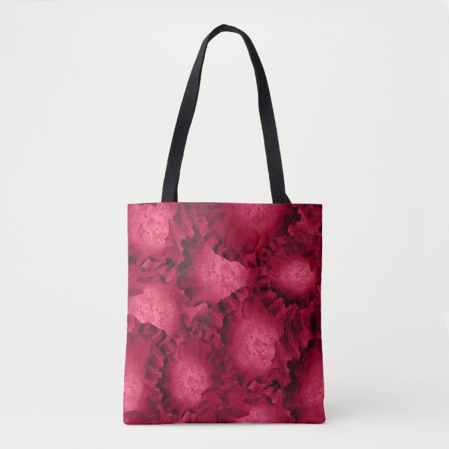 Bolsa Tote Abstrato rosa vermelha flores de papoila floral ro (Frente)