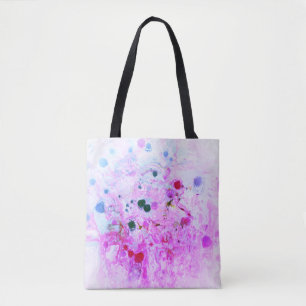 Bolsa Tote Abstrato Rosa Vermelho Amarelo Verde Modelo modern