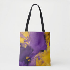 Bolsa Tote Abstrato Roxo e Dourado
