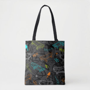 Bolsa Tote Abstrato sem descontinuidades. Modo de estilo urba