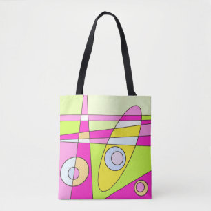 Bolsa Tote Abstrato surfing Bright Green Bublegum verde rosa