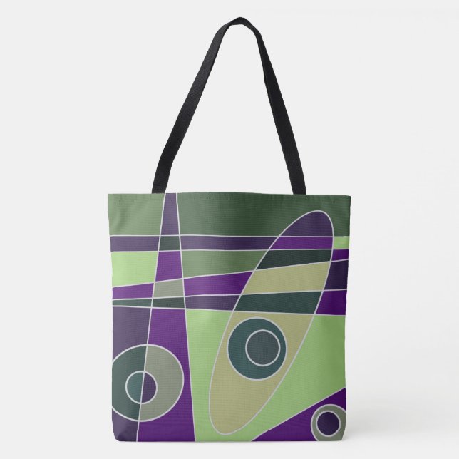 Bolsa Tote Abstrato surfing Green Purple (Frente)