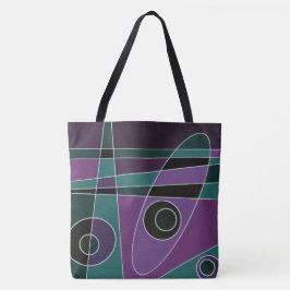 Bolsa Tote Abstrato surfing Teal Purple