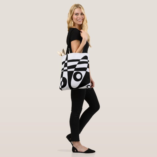 Bolsa Tote Abstrato surfing White Black Check (Verificação de (No(a) Modelo)