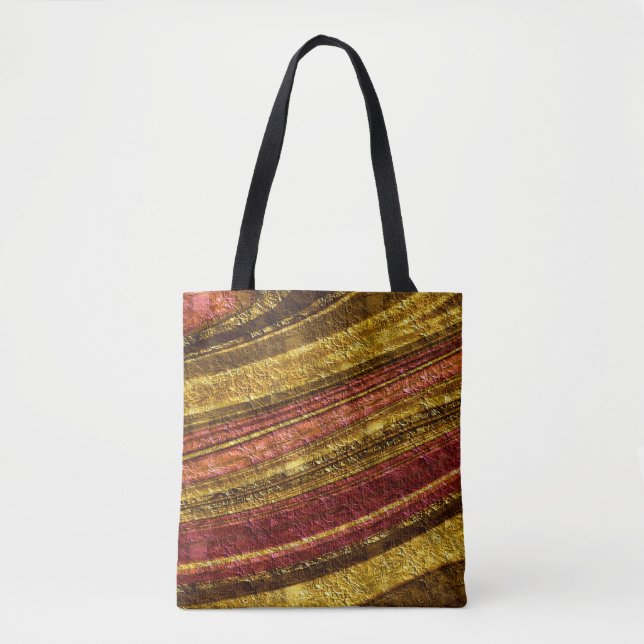 Bolsa Tote Abstrato, textura marrom e amarela (Frente)
