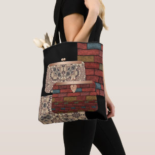 Bolsa Tote Abstrato tijolos, impressão, bolsas, embraiagem