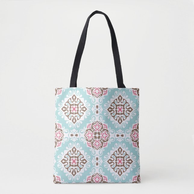 Bolsa Tote Abstrato Tilado: Padrão Sem Fios Vintage (Frente)