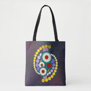 Bolsa Tote Abstrato Trabalho de arte de círculos