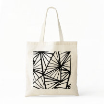 Abstrato triângulos Lino Impressão Tote Bag