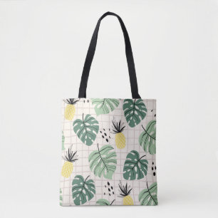Bolsa Tote Abstrato tropical sem costura com folha de palma
