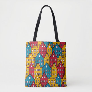 Bolsa Tote Abstrato urbano: padrão de cidade de vintage