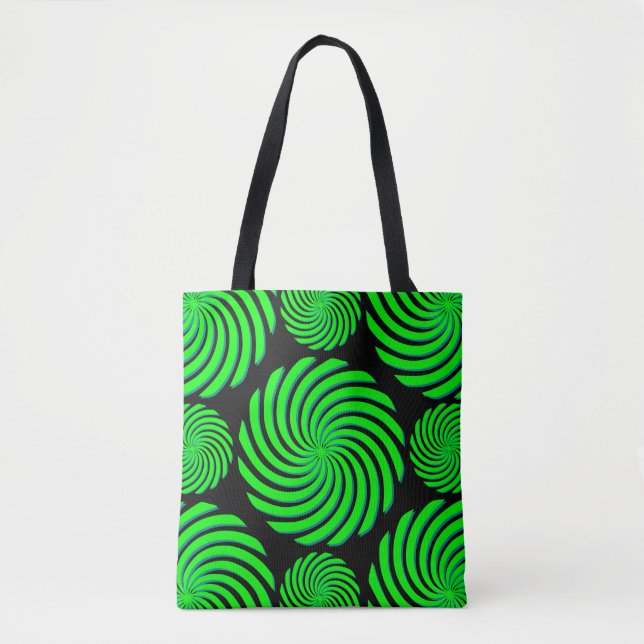Bolsa Tote Abstrato Verde e Preto (Frente)