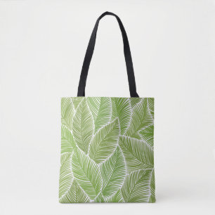 Bolsa Tote Abstrato verde floral, fundo sem costura.
