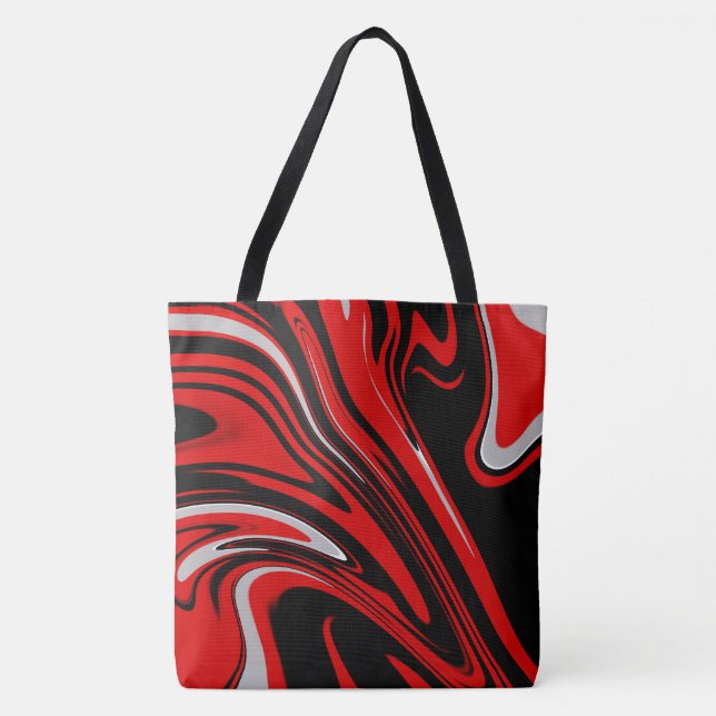 Bolsa Tote Abstrato Vermelho e Preto (Frente)
