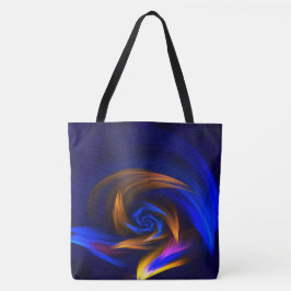 Bolsa Tote Abstrato Vortex Forma Azul Laranja