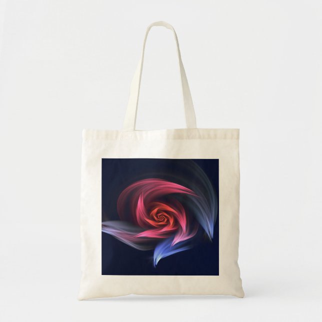Bolsa Tote Abstrato Vortex Forma Vermelha E Azul (Frente)