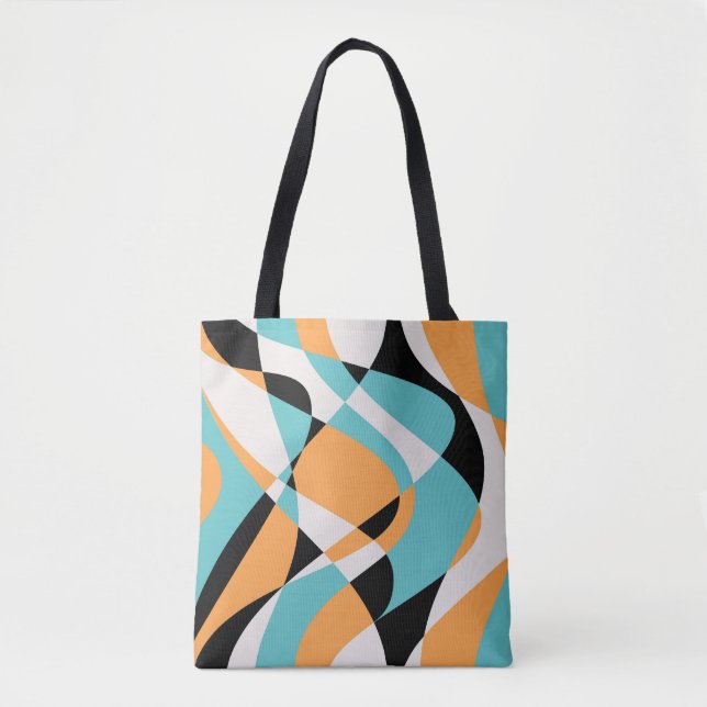Bolsa Tote Abstrato Waves - Design sem costura padrão (Frente)
