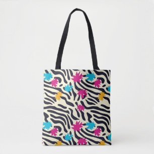 Bolsa Tote Abstrato Zebra Stripes com pintura folha
