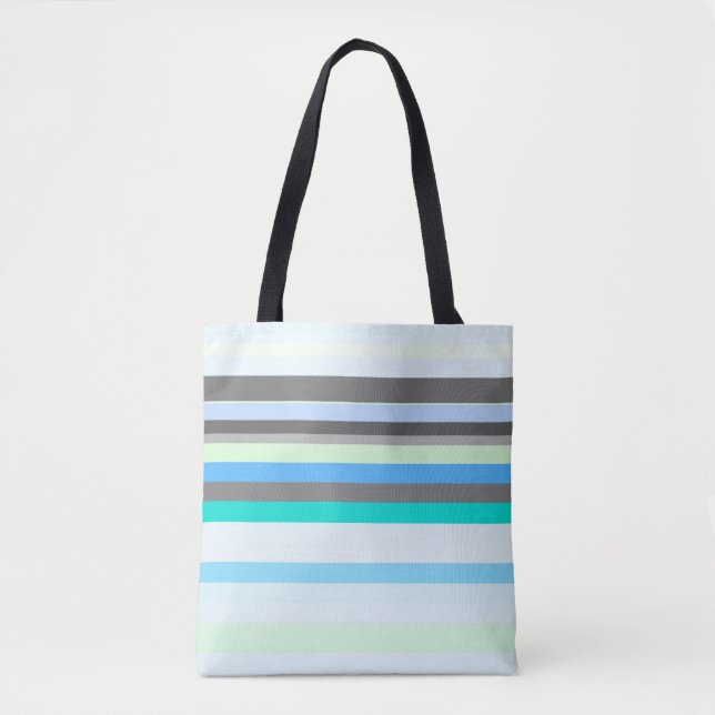 Bolsa Tote Abstratos azuis, verdes e cinzas (Frente)