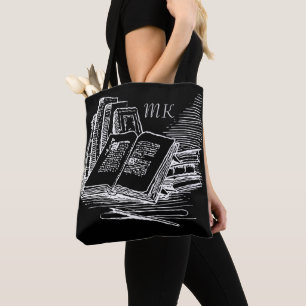 Bolsa Tote Academia Negra E Branca Monogramada