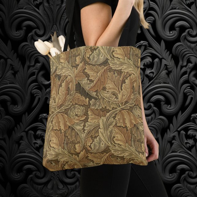 Bolsa Tote Acanthus Leaves por William Morris, Têxtil Antiqua (Acanthus Leaves by William Morris, Antique Victorian Textile  Art All-Over-Print Tote Bag)