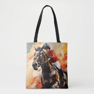 Bolsa Tote Ação Contra Cavalos Esportes Pintura Abstrato