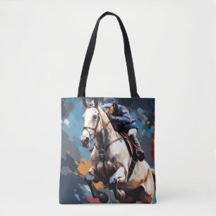 Bolsa Tote Ação Contra Cavalos Esportes Pintura Abstrato